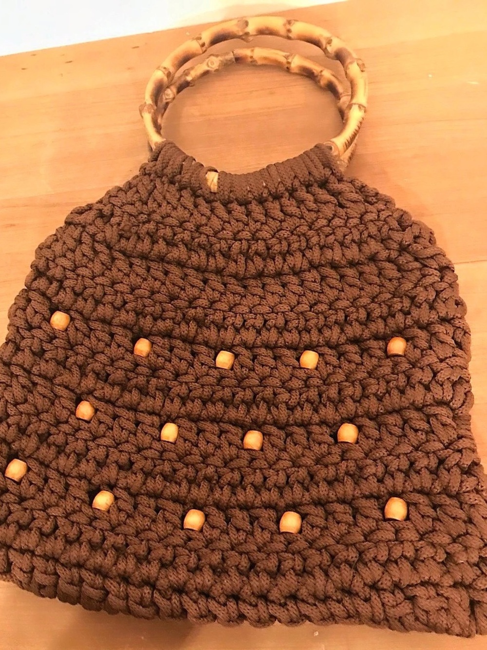 Brown Crochet Shoulder Bag